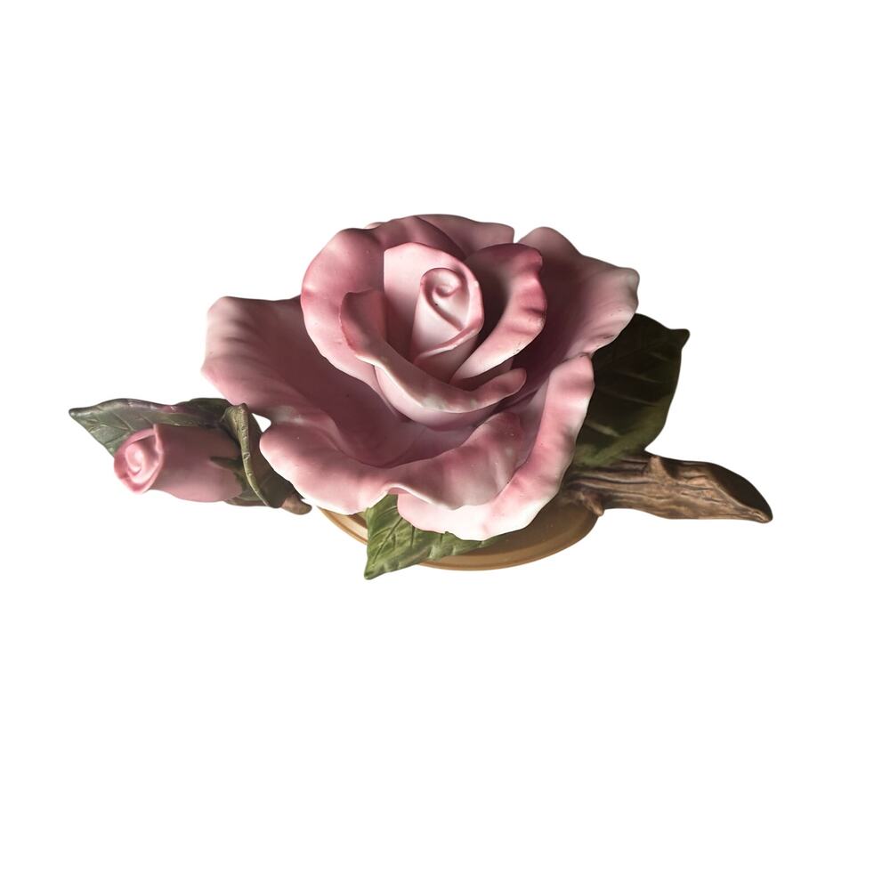 Teleflora Tea Rose Figurine Porcelain Flower Feminine Romantic Gift Paperweight